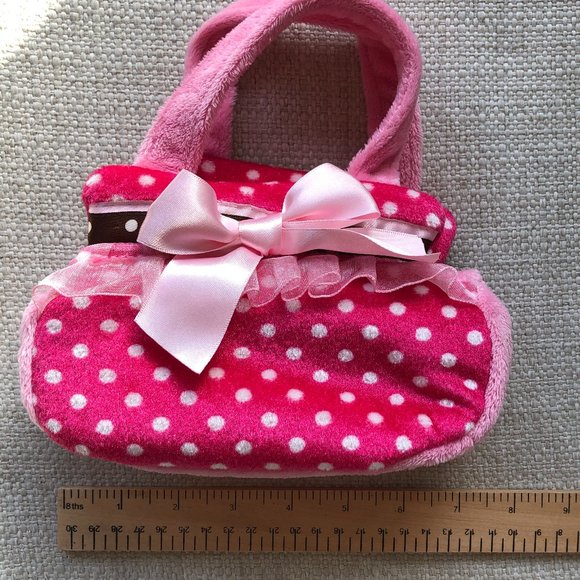 Aurora Plush Pink Polka Dot Pet Carrier Stuffed Animal Purse- NWOT - Picture 7 of 11